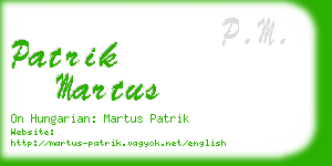 patrik martus business card